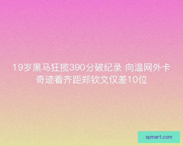 19岁黑马狂揽390分破纪录 向温网外卡奇迹看齐距郑钦文仅差10位